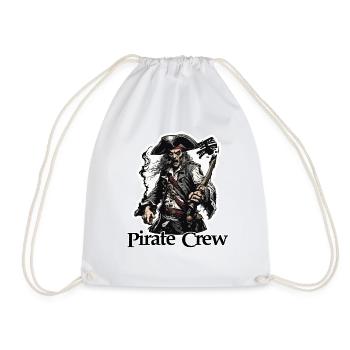 Pirate / Ahoy / Anchor / Captain / Skull / Rum - Drawstring Bag - white - Front