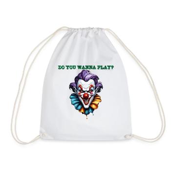 Clown / Zirkus / Fasching / Karneval / verspielt - Turnbeutel - Weiß - Vorne