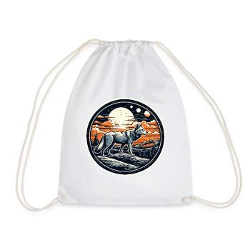 Wolf / Pack / Forest / Wild / Wildlife / Howl - Drawstring Bag - white - Front