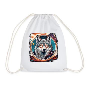 Wolf / Pack / Forest / Wild / Wildlife / Howl - Drawstring Bag - white - Front