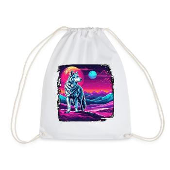 Wolf / Pack / Forest / Wild / Wildlife / Howl - Drawstring Bag - white - Front