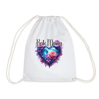 Heart / Mother's Day / Love / Holidays / Love - Drawstring Bag - white - Front