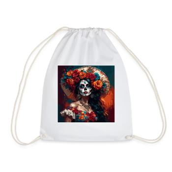 La Catrina/ Tattoo / Mexique / Crâne / Crâne - Sac de sport léger - blanc - Devant