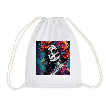 La Catrina/ Tattoo / Mexiko / Frau /Skull - Turnbeutel - Weiß - Vorne