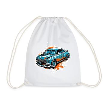 Voiture / Véhicule / Voiture de tourisme / Mobile / Ancienne / Conduite - Sac de sport léger - blanc - Devant