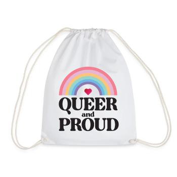 LGBT Pride Month - Queer and Proud - Drawstring Bag - white - Front