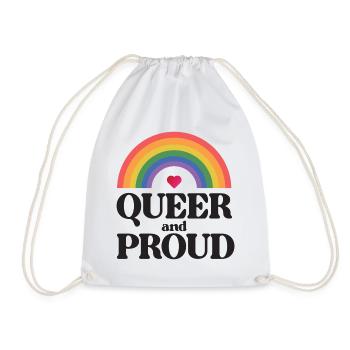 LGBT Pride Month - Queer and Proud - Drawstring Bag - white - Front
