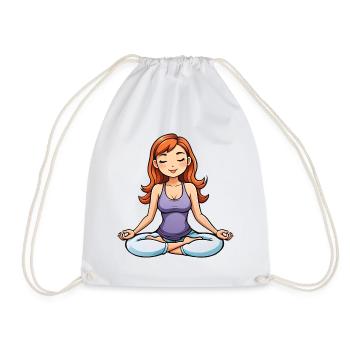Yoga Mädchen Lotus Position - Turnbeutel - Weiß - Vorne