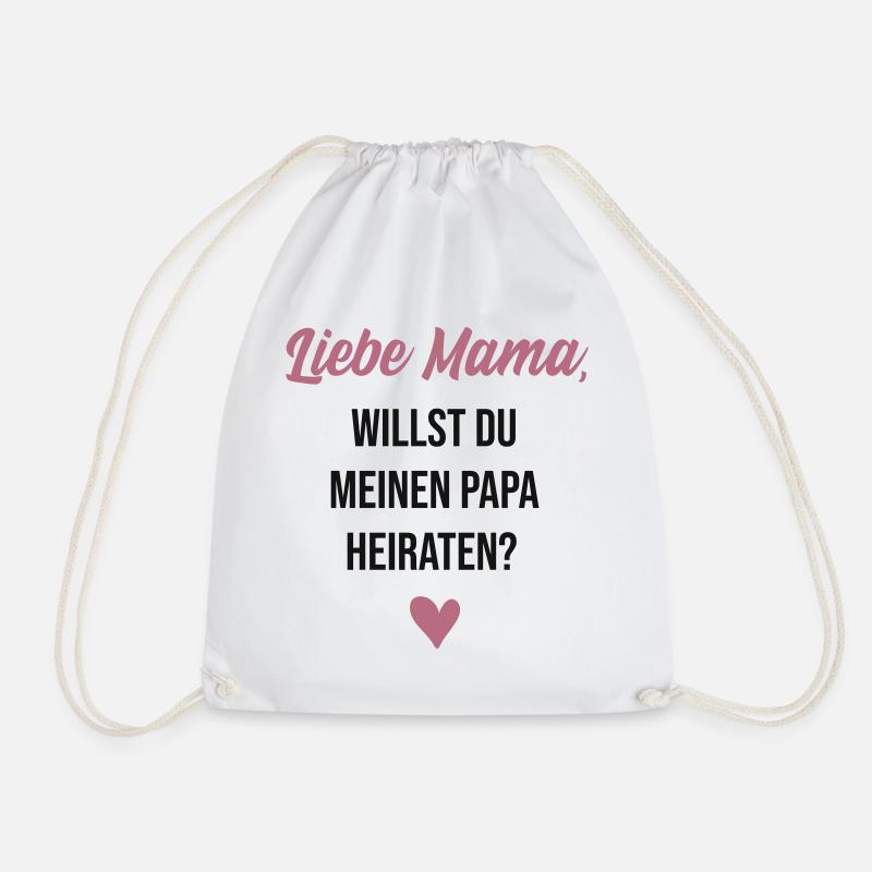 Dear Mom, do you want to marry my dad? - Drawstring Bag - white