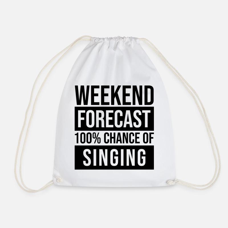 Singing - Drawstring Bag - white