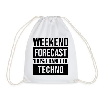 Techno - Turnbeutel - Weiß - Vorne