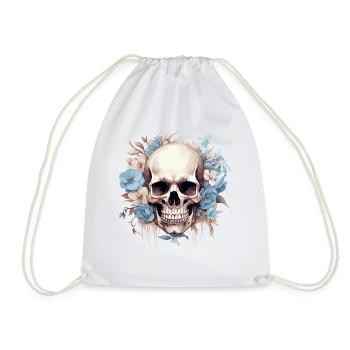 Crâne de fleur - Sac de sport léger - blanc - Devant