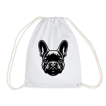 Portrait Bouledogue Français - Sac de sport léger - blanc - Devant