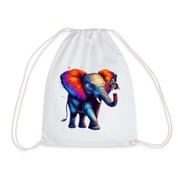 Éléphant et papillon - Sac de sport léger - blanc - Devant