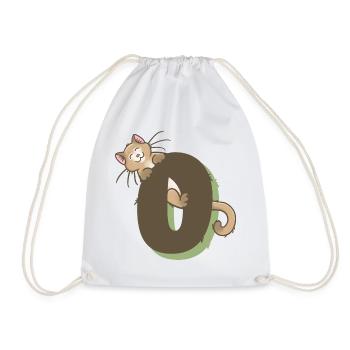 Katze Zahl 0 - Turnbeutel - Weiß - Vorne