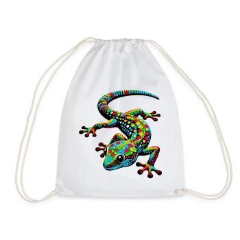 Gecko - Turnbeutel - Weiß - Vorne
