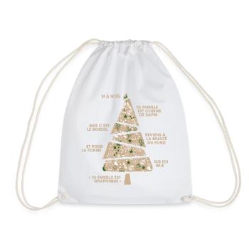 CHRISTMAS TREE GRAPHIC DECORATION - Drawstring Bag - white - Front