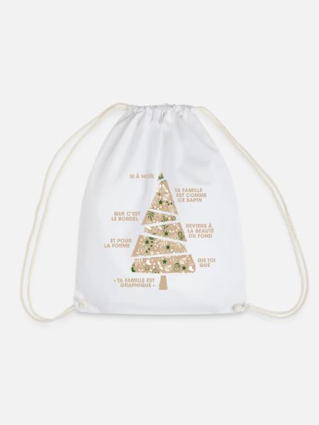 WEIHNACHTSBAUM GRAFIK DEKORATION - Turnbeutel - Weiß
