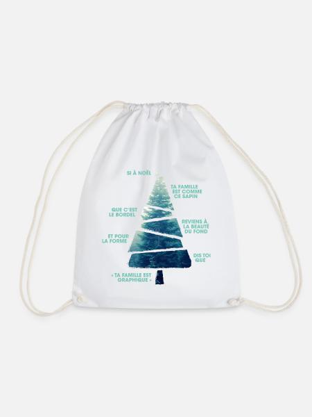 WEIHNACHTSBAUM NATÜRLICHE GRAFIK - Turnbeutel - Weiß