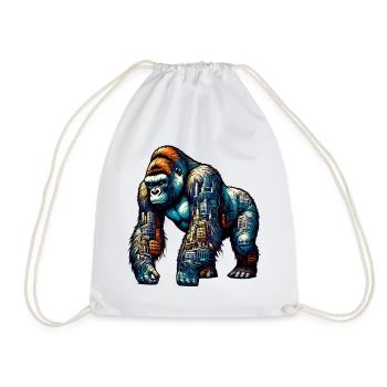 Gorilla - Drawstring Bag - white - Front