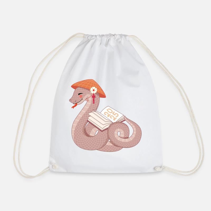 Year of the Snake 2025 - Drawstring Bag - white