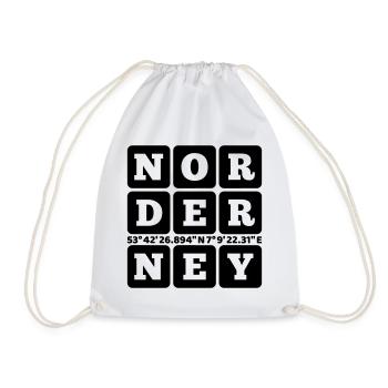 Norderney GPS Koordinaten - Turnbeutel - Weiß - Vorne