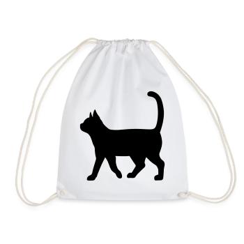 Dachshund Silhouette – Classic Dog Motif - Drawstring Bag - white - Front
