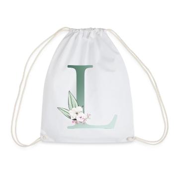 L Monogram, Floral, Personnalisable - Sac de sport léger - blanc - Devant