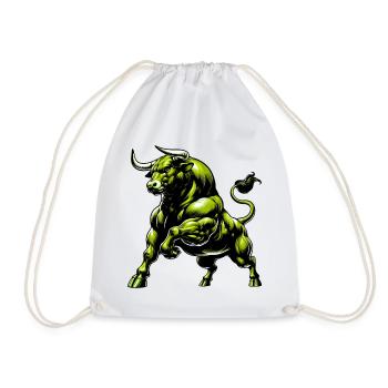 Bull - Drawstring Bag - white - Front