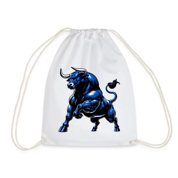 Bull - Drawstring Bag - white - Front
