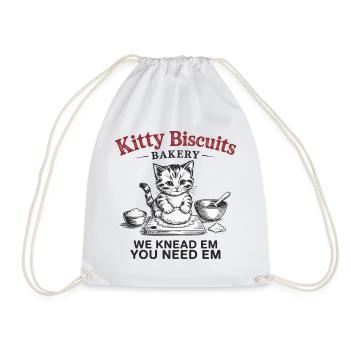 Kitty Biscuits Bakery - We Knead Em, You Need Em - Turnbeutel - Weiß - Vorne