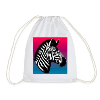 zebra - Drawstring Bag - white - Front