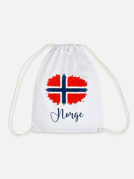 norwegen-norge-fahne - Turnbeutel - Weiß