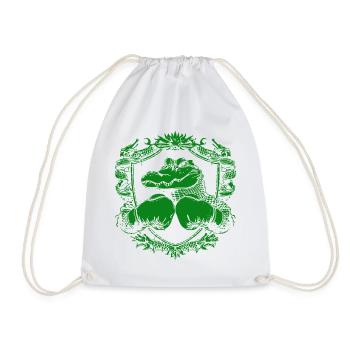 Crocodile Boxing Gloves - Drawstring Bag - white - Front