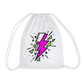 Contemporary Violet and Green Ray - Drawstring Bag - white - Front