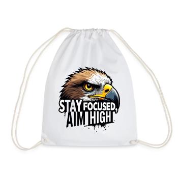 Eagle Focus Motivational Design - Drawstring Bag - white - Front