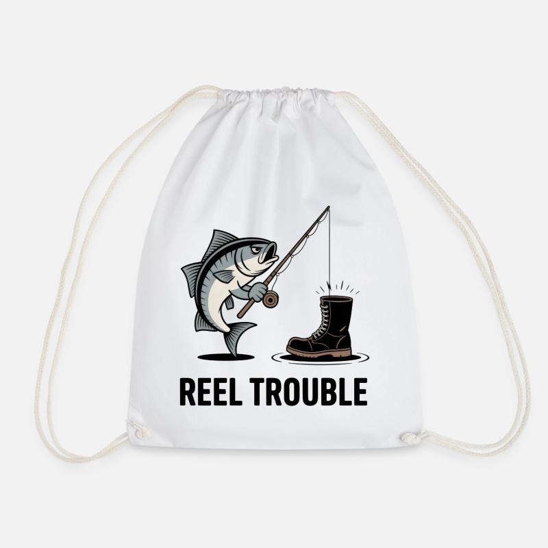 Reel Trouble – Fishy Fail Vibes - Turnbeutel - Weiß