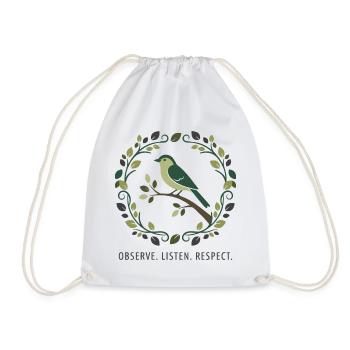 Observe. Wiles. Respect. - Drawstring Bag - white - Front