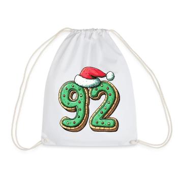 92 Number Cookie Christmas - Drawstring Bag - white - Front