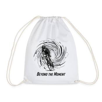 Cyclist in Spiral Tunnel - Drawstring Bag - white - Front