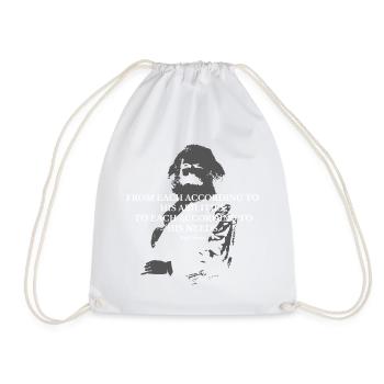 Karl Marx quote - Drawstring Bag - white - Front