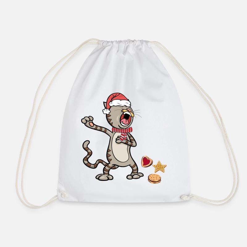 Weihnachtskatze  - Turnbeutel - Weiß