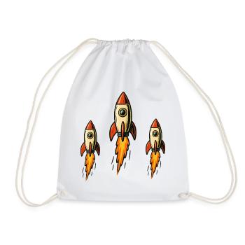 Three missiles - Drawstring Bag - white - Front