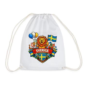 Schwedens fröhliches Logo - Turnbeutel - Weiß - Vorne