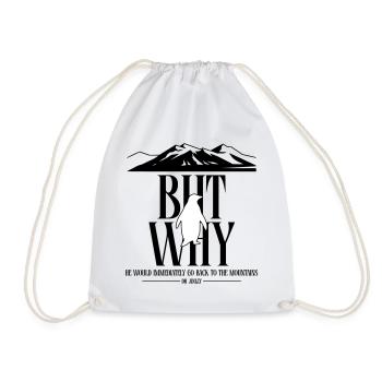 But Why Penguin Meme Minimalist Art - Drawstring Bag - white - Front