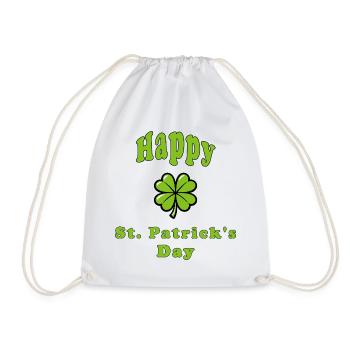 Happy St. Patrick's Day - Grünes Kleeblatt - Turnbeutel - Weiß - Vorne