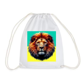 lion - Drawstring Bag - white - Front