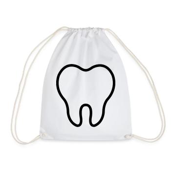 Tooth - Drawstring Bag - white - Front