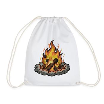 Lagerfeuer Illustration Gemütlichkeit - Turnbeutel - Weiß - Vorne