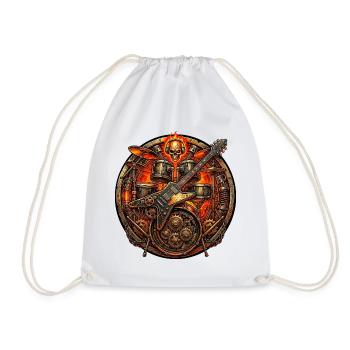 Rock Rocker Heavy Metal - Drawstring Bag - white - Front